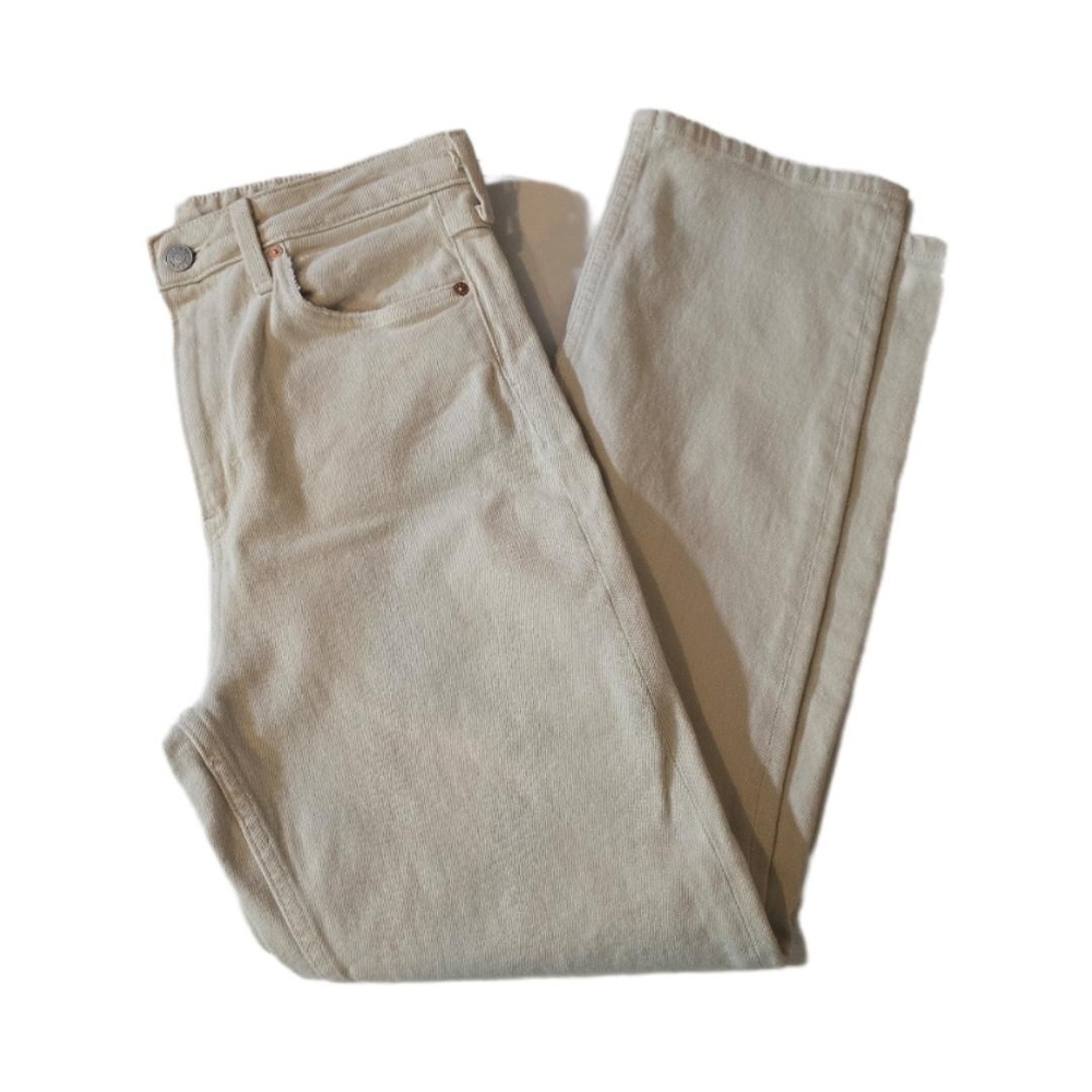 H&M &‎ Denim Vintage Slim Neutral Cream Straight-Leg Size US 6